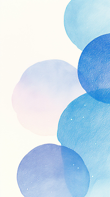 JPG 백그라운드 일러스트 사람없음 파란색 원형 겹침 파스텔 국내일러스트 AI일러스트 AI콘텐츠 도형 컬러 학용품 파일형식