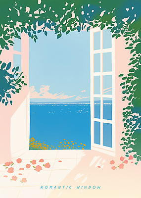 PSD 구름 꽃잎 유럽 일러스트 창문 하늘 밝음 사람없음 파란색 햇빛 장미 문 맑음 로맨틱 오픈 풀 담쟁이덩굴 지중해 감성 유럽풍 화창 수평선 국내일러스트 자연요소 식물 꽃 나라 바다 컬러 컨셉 날씨 태양 덩굴 파일형식