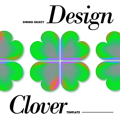 PSD 편집이미지 디자인 포스터 패턴 사람없음 초록색 행운 네잎클로버 레이아웃 네온 이미지편집 식물 컬러 컨셉 무늬 클로버 파일형식