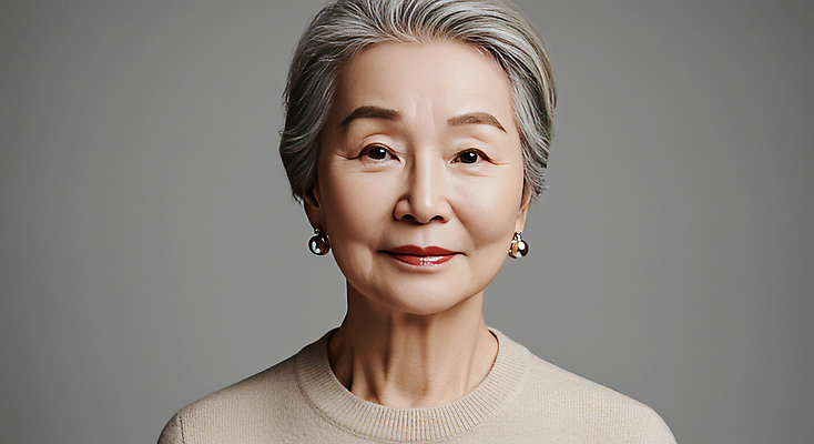 JPG 모델 편집이미지 여자 노년 한명 미소 상반신 귀걸이 회색 자신감 의료성형뷰티 노인여자한명만 편집실사 AI인물포토 AI콘텐츠 1 감정 컬러 장신구 표정 사람 성인 CG 여자한명만 노인여자만 파일형식 AI포토