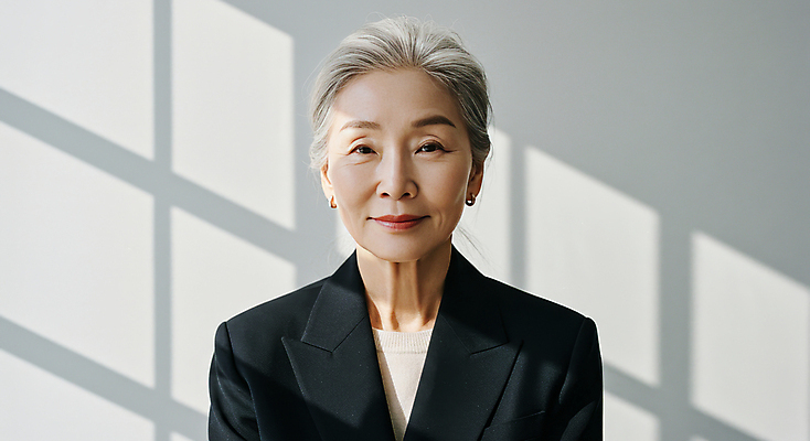 JPG 모델 편집이미지 여자 노년 그림자 한명 미소 상반신 햇빛 귀걸이 회색 자신감 의료성형뷰티 노인여자한명만 편집실사 AI인물포토 AI콘텐츠 1 감정 컬러 장신구 표정 사람 성인 태양 CG 여자한명만 노인여자만 파일형식 AI포토