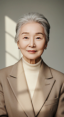 JPG 모델 편집이미지 여자 노년 그림자 한명 미소 상반신 햇빛 귀걸이 자신감 베이지색 의료성형뷰티 노인여자한명만 편집실사 AI인물포토 AI콘텐츠 1 감정 컬러 장신구 표정 사람 성인 태양 CG 여자한명만 노인여자만 파일형식 AI포토