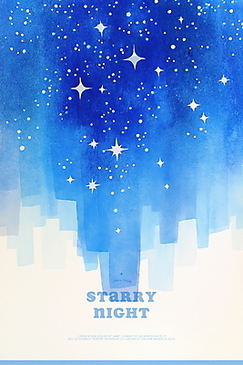 PSD 야경 일러스트 밤하늘 수채화 사람없음 파란색 반짝임 도시풍경 도심 별빛 국내일러스트 별 컬러 모션 하늘 풍경 빛 도시 야간 파일형식 풍경_경치