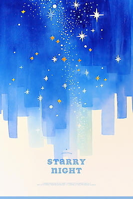 PSD 야경 일러스트 밤하늘 수채화 사람없음 파란색 반짝임 도시풍경 도심 별빛 국내일러스트 별 컬러 모션 하늘 풍경 빛 도시 야간 파일형식 풍경_경치