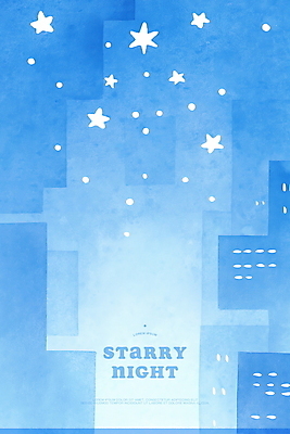 PSD 야경 일러스트 밤하늘 수채화 빌딩 사람없음 파란색 도시풍경 도심 별빛 국내일러스트 별 컬러 하늘 풍경 건물 빛 도시 야간 파일형식 풍경_경치