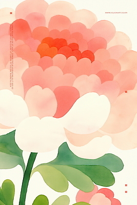 PSD 무료이미지 분홍색 잎 일러스트 수채화 사람없음 봄 우아함 감성 모란 보테니컬아트 국내일러스트 식물 계절 꽃 컬러 컨셉 파일형식 무료콘텐츠