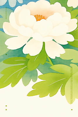 PSD 잎 일러스트 수채화 사람없음 깨끗함 봄 흰색 우아함 순수 감성 모란 보테니컬아트 국내일러스트 식물 계절 꽃 컬러 컨셉 파일형식