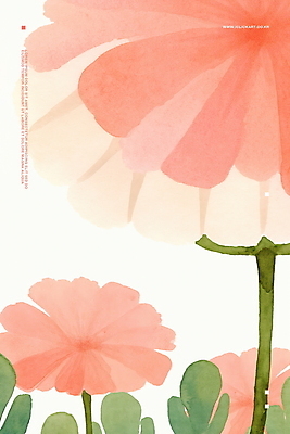 PSD 분홍색 잎 일러스트 수채화 사람없음 봄 우아함 화사함 감성 모란 보테니컬아트 국내일러스트 식물 계절 꽃 컬러 컨셉 파일형식