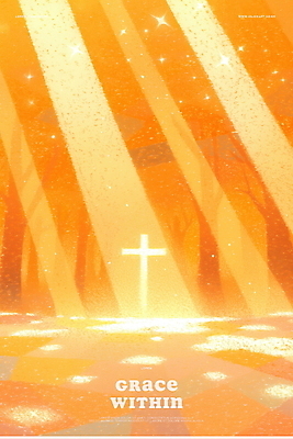 PSD 기독교 십자가 일러스트 사람없음 빛 반짝임 믿음 주황색 고요 천주교 신성 감성 국내일러스트 감정 종교 컬러 컨셉 모션 파일형식