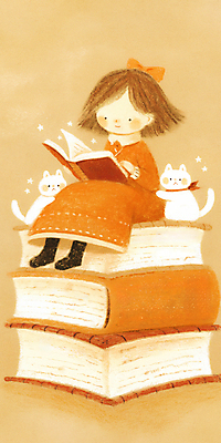 JPG 전신 여자 리본 어린이 일러스트 따뜻함 한명 미소 앉기 소녀 취미 일상 독서 쌓기 주황색 고양이 잡기 감성 책더미 소녀한명만 국내일러스트 AI일러스트 AI콘텐츠 1 컬러 컨셉 포유류 모션 표정 사람 라이프 책 반려동물 무더기 여자한명만 소녀만 파일형식