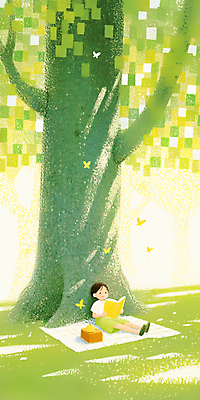 JPG 전신 여자 어린이 나비 일러스트 한명 들기 앉기 소녀 취미 일상 책 초록색 독서 햇빛 기댐 돗자리 감성 나무그늘 소녀한명만 국내일러스트 AI일러스트 AI콘텐츠 나무 1 컬러 곤충 컨셉 모션 사람 라이프 태양 그늘 여자한명만 소녀만 파일형식