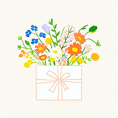 JPG 꽃 리본 꽃다발 잎 일러스트 사람없음 선물상자 봄 축하 감사 가정의달 국내일러스트 AI일러스트 AI콘텐츠 식물 계절 감정 컨셉 선물 상자 5월 파일형식