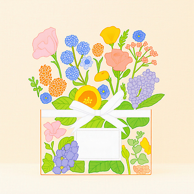 JPG 꽃 리본 꽃다발 잎 일러스트 사람없음 선물상자 봄 축하 감사 가정의달 국내일러스트 AI일러스트 AI콘텐츠 식물 계절 감정 컨셉 선물 상자 5월 파일형식