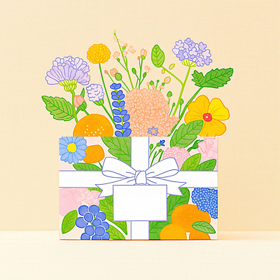 JPG 꽃 리본 꽃다발 잎 일러스트 사람없음 선물상자 봄 축하 감사 가정의달 국내일러스트 AI일러스트 AI콘텐츠 식물 계절 감정 컨셉 선물 상자 5월 파일형식