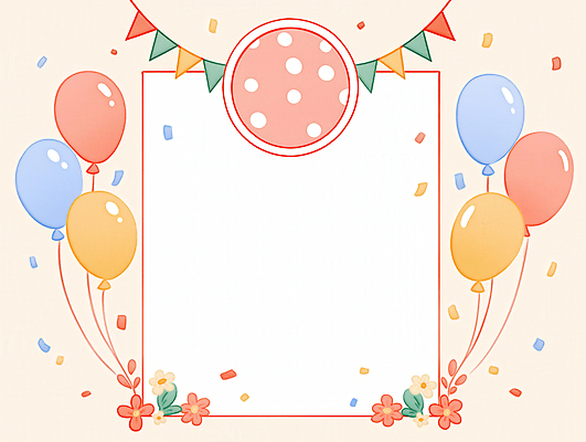 JPG 꽃 잎 일러스트 프레임 사람없음 생일파티 꽃가루 생일축하 풍선 가랜드 국내일러스트 AI일러스트 AI콘텐츠 식물 축하 생일 가루 파티용품 파일형식