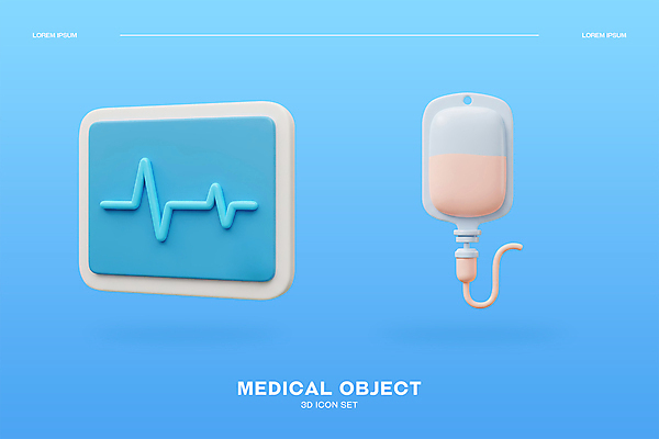 PSD 아이콘 하늘색 사람없음 3D아이콘 3D 스크린 맥박 오브젝트 수액 엘리먼트 편집3D 의학 파란색 디지털합성 파일형식