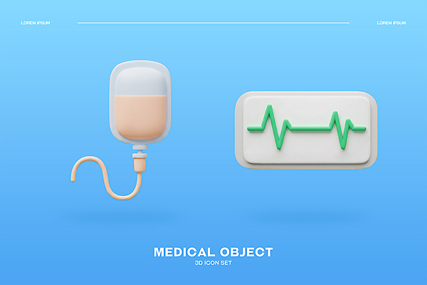 PSD 아이콘 하늘색 사람없음 3D아이콘 3D 스크린 맥박 오브젝트 수액 엘리먼트 편집3D 의학 파란색 디지털합성 파일형식