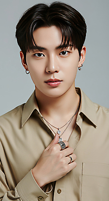 JPG 모델 편집이미지 패션 남자 포즈 셔츠 목걸이 장신구 한명 손짓 상반신 20대 성인 뷰티 자신감 클래식 심플 강렬 베이지색 카리스마 의료성형뷰티 성인남자한명만 세련 편집실사 AI인물포토 AI콘텐츠 1 감정 컬러 컨셉 상의 모션 사람 청년 CG 남자한명만 성인남자만 파일형식 AI포토