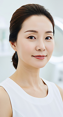 JPG 편집이미지 여자 40대 중년 한명 미소 상반신 뷰티 피부관리 스킨케어 의료성형뷰티 중년여자한명만 피부건강 편집실사 AI인물포토 AI콘텐츠 1 표정 건강 사람 성인 CG 여자한명만 중년여자만 파일형식 AI포토