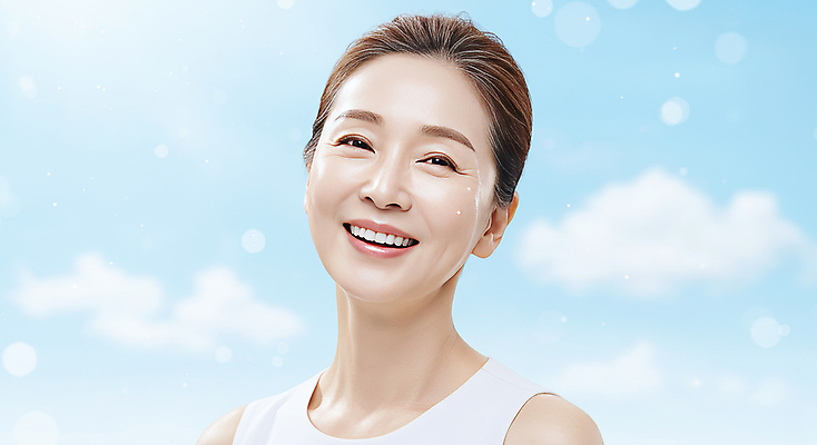 JPG 편집이미지 여자 40대 중년 한명 미소 상반신 뷰티 피부관리 스킨케어 의료성형뷰티 중년여자한명만 피부건강 편집실사 IC뷰티큐레이션 AI인물포토 AI콘텐츠 1 표정 건강 사람 성인 CG 여자한명만 중년여자만 파일형식 AI포토