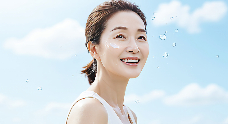 JPG 편집이미지 여자 40대 중년 한명 미소 상반신 뷰티 피부관리 스킨케어 의료성형뷰티 중년여자한명만 피부건강 편집실사 IC뷰티큐레이션 AI인물포토 AI콘텐츠 1 표정 건강 사람 성인 CG 여자한명만 중년여자만 파일형식 AI포토