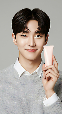 JPG 스튜디오촬영 편집이미지 남자 포즈 한명 미소 들기 20대 성인 뷰티 화장품 활발 자신감 스웨터 피부관리 스킨케어 의료성형뷰티 성인남자한명만 세련 편집실사 IC뷰티큐레이션 AI인물포토 AI콘텐츠 1 감정 컨셉 상의 모션 실내 표정 사람 청년 CG 남자한명만 성인남자만 파일형식 AI포토