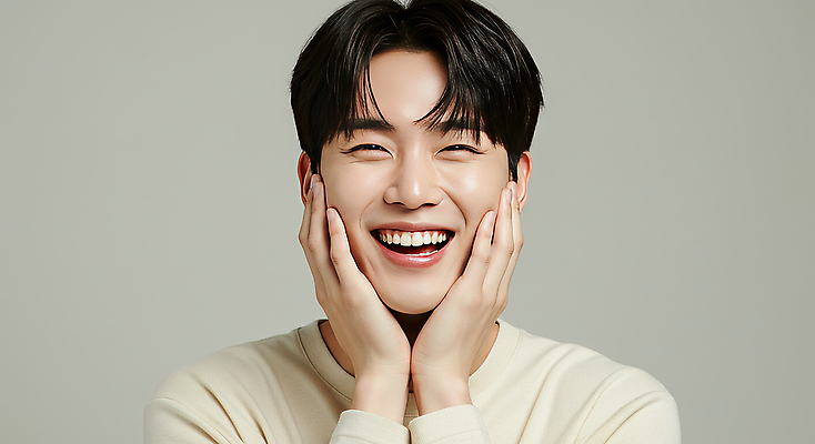 JPG 스튜디오촬영 편집이미지 남자 감정 한명 손짓 상반신 20대 성인 옆모습 캐주얼 빛 햇빛 깨끗함 턱괴기 흰색 표현 집중 모던 파란배경 심플 감성 감싸기 꽃받침 프로필 의료성형뷰티 성인남자한명만 편집실사 IC뷰티큐레이션 AI인물포토 AI콘텐츠 1 옷 뷰포인트 컬러 백그라운드 컨셉 모션 실내 사람 청년 파란색 태양 CG 남자한명만 성인남자만 파일형식 AI포토