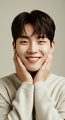 JPG 스튜디오촬영 편집이미지 헤어스타일 남자 감정 한명 손짓 상반신 20대 성인 캐주얼 빛 햇빛 턱괴기 자신감 편안함 모던 심플 긍정 감싸기 긍정적 꽃받침 의료성형뷰티 성인남자한명만 편집실사 IC뷰티큐레이션 AI인물포토 AI콘텐츠 1 옷 컨셉 모션 실내 사람 청년 태양 감각 CG 남자한명만 성인남자만 파일형식 AI포토