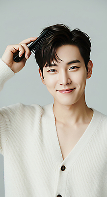 JPG 스튜디오촬영 편집이미지 헤어스타일 남자 감정 포즈 한명 들기 상반신 20대 성인 캐주얼 빛 햇빛 물방울 머리빗 편안함 모던 심플 감성 빗질 긍정적 의료성형뷰티 성인남자한명만 편집실사 IC뷰티큐레이션 AI인물포토 AI콘텐츠 1 옷 컨셉 모션 실내 사람 청년 태양 미용용품 감각 CG 남자한명만 성인남자만 파일형식 AI포토