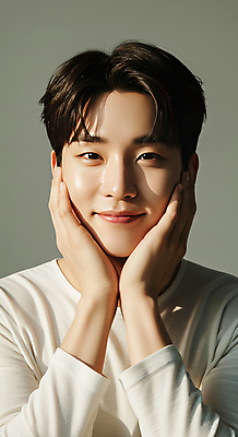 JPG 스튜디오촬영 편집이미지 헤어스타일 남자 감정 포즈 따뜻함 한명 미소 손짓 상반신 20대 성인 캐주얼 빛 햇빛 턱괴기 청결 편안함 모던 감성 감싸기 꽃받침 베이지색 의료성형뷰티 성인남자한명만 편집실사 IC뷰티큐레이션 AI인물포토 AI콘텐츠 1 옷 컬러 컨셉 모션 실내 표정 사람 청년 태양 감각 위생 CG 남자한명만 성인남자만 파일형식 AI포토