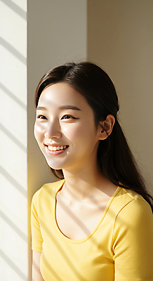 JPG 편집이미지 긴머리 헤어스타일 여자 의학 자연 실내 그림자 한명 미소 20대 성인 캐주얼 민소매 햇빛 뷰티 반사 노란색 촬영 성형수술 편안함 의료성형뷰티 성인여자한명만 편집실사 IC뷰티큐레이션 AI인물포토 AI콘텐츠 1 옷 컬러 상의 표정 사람 청년 내부 태양 감각 수술 CG 생태계 여자한명만 성인여자만 파일형식 AI포토