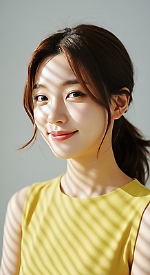 JPG 편집이미지 긴머리 헤어스타일 여자 의학 실내 그림자 한명 미소 20대 성인 캐주얼 민소매 햇빛 뷰티 반사 노란색 촬영 성형수술 편안함 의료성형뷰티 성인여자한명만 편집실사 IC뷰티큐레이션 AI인물포토 AI콘텐츠 1 옷 컬러 상의 표정 사람 청년 내부 태양 감각 수술 CG 여자한명만 성인여자만 파일형식 AI포토