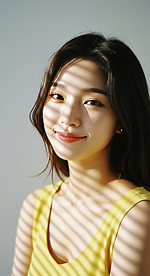 JPG 편집이미지 긴머리 여자 의학 실내 그림자 한명 미소 20대 성인 캐주얼 민소매 햇빛 뷰티 반사 노란색 촬영 성형수술 편안함 의료성형뷰티 성인여자한명만 편집실사 AI인물포토 AI콘텐츠 1 헤어스타일 옷 컬러 상의 표정 사람 청년 내부 태양 감각 수술 CG 여자한명만 성인여자만 파일형식 AI포토