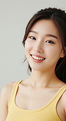 JPG 편집이미지 헤어스타일 여자 의학 실내 한명 미소 20대 성인 캐주얼 민소매 뷰티 노란색 촬영 성형수술 편안함 의료성형뷰티 성인여자한명만 편집실사 AI인물포토 AI콘텐츠 1 옷 컬러 상의 표정 사람 청년 내부 감각 수술 CG 여자한명만 성인여자만 파일형식 AI포토