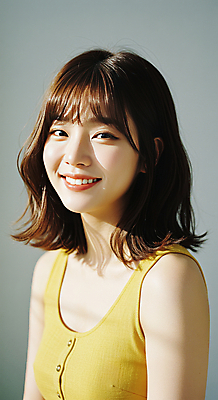 JPG 편집이미지 헤어스타일 여자 의학 실내 한명 미소 20대 성인 캐주얼 민소매 뷰티 노란색 촬영 단발머리 성형수술 편안함 상쾌 의료성형뷰티 성인여자한명만 편집실사 AI인물포토 AI콘텐츠 1 옷 감정 컬러 상의 표정 사람 청년 내부 감각 수술 CG 여자한명만 성인여자만 파일형식 AI포토