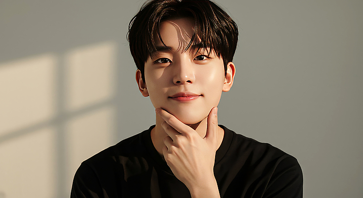 JPG 편집이미지 남자 한명 미소 손짓 뷰티 검은색 자신감 모던 의료성형뷰티 편집실사 IC뷰티큐레이션 AI인물포토 AI콘텐츠 1 감정 컬러 모션 표정 사람 CG 파일형식 AI포토