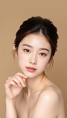 JPG 모델 편집이미지 여자 포즈 한명 손짓 상반신 20대 성인 화장 뷰티 피부관리 베이지색 의료성형뷰티 성인여자한명만 피부건강 편집실사 IC뷰티큐레이션 AI인물포토 AI콘텐츠 1 컬러 모션 건강 사람 청년 CG 여자한명만 성인여자만 파일형식 AI포토