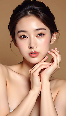 JPG 모델 편집이미지 여자 포즈 한명 손짓 상반신 20대 성인 화장 뷰티 피부관리 베이지색 의료성형뷰티 성인여자한명만 피부건강 편집실사 IC뷰티큐레이션 AI인물포토 AI콘텐츠 1 컬러 모션 건강 사람 청년 CG 여자한명만 성인여자만 파일형식 AI포토