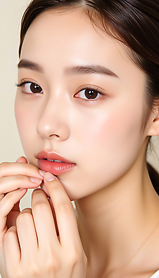 JPG 편집이미지 여자 얼굴 포즈 한명 손짓 근접촬영 20대 성인 화장 뷰티 립메이크업 의료성형뷰티 성인여자한명만 편집실사 IC뷰티큐레이션 AI인물포토 AI콘텐츠 1 뷰포인트 모션 사람 청년 신체부위 CG 여자한명만 성인여자만 파일형식 AI포토