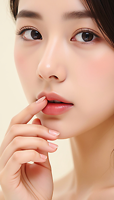 JPG 편집이미지 여자 얼굴 포즈 한명 손짓 근접촬영 20대 성인 화장 뷰티 립메이크업 의료성형뷰티 성인여자한명만 편집실사 IC뷰티큐레이션 AI인물포토 AI콘텐츠 1 뷰포인트 모션 사람 청년 신체부위 CG 여자한명만 성인여자만 파일형식 AI포토 여자만 성인만