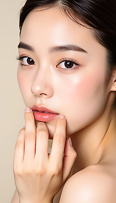 JPG 편집이미지 여자 얼굴 포즈 한명 손짓 근접촬영 20대 성인 화장 뷰티 립메이크업 의료성형뷰티 성인여자한명만 편집실사 IC뷰티큐레이션 AI인물포토 AI콘텐츠 1 뷰포인트 모션 사람 청년 신체부위 CG 여자한명만 성인여자만 파일형식 AI포토