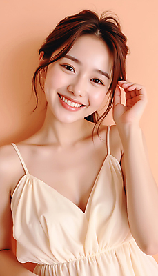 JPG 스튜디오촬영 편집이미지 긴머리 원피스 여자 포즈 한명 웃음 상반신 20대 성인 뷰티 베이지색 의료성형뷰티 성인여자한명만 편집실사 IC뷰티큐레이션 AI인물포토 AI콘텐츠 1 헤어스타일 옷 컬러 실내 표정 사람 청년 CG 여자한명만 성인여자만 파일형식 AI포토