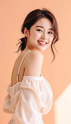 JPG 스튜디오촬영 편집이미지 긴머리 원피스 여자 포즈 한명 웃음 상반신 20대 성인 뷰티 베이지색 의료성형뷰티 성인여자한명만 편집실사 IC뷰티큐레이션 AI인물포토 AI콘텐츠 1 헤어스타일 옷 컬러 실내 표정 사람 청년 CG 여자한명만 성인여자만 파일형식 AI포토