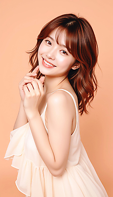 JPG 스튜디오촬영 편집이미지 긴머리 원피스 여자 포즈 한명 웃음 상반신 20대 성인 뷰티 베이지색 의료성형뷰티 성인여자한명만 편집실사 IC뷰티큐레이션 AI인물포토 AI콘텐츠 1 헤어스타일 옷 컬러 실내 표정 사람 청년 CG 여자한명만 성인여자만 파일형식 AI포토