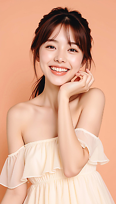 JPG 스튜디오촬영 편집이미지 긴머리 원피스 여자 포즈 한명 웃음 상반신 20대 성인 뷰티 베이지색 의료성형뷰티 성인여자한명만 편집실사 IC뷰티큐레이션 오프숄더 AI인물포토 AI콘텐츠 1 헤어스타일 옷 컬러 상의 실내 표정 사람 청년 CG 여자한명만 성인여자만 파일형식 AI포토