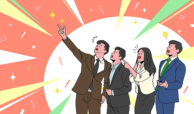 여자 남자 일러스트 정장 이벤트 여러명 상반신 성인 놀람 가리킴 직장인 호기심 성인만 코랄 국내일러스트 AI파일 직업 옷 감정 컬러 다수 컨셉 표정 사람 손짓 파일형식 벡터