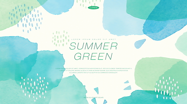 PSD 백그라운드 일러스트 추상 수채화 사람없음 초록색 여름 물방울 겹침 국내일러스트 계절 컬러 무늬 파일형식