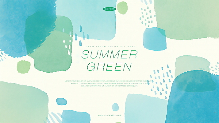 PSD 백그라운드 일러스트 추상 수채화 사람없음 초록색 여름 물방울 겹침 국내일러스트 계절 컬러 무늬 파일형식