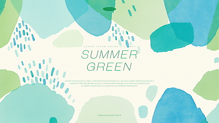 PSD 백그라운드 일러스트 추상 수채화 사람없음 초록색 여름 물방울 겹침 국내일러스트 계절 컬러 무늬 파일형식