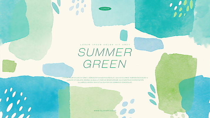 PSD 백그라운드 일러스트 추상 수채화 사람없음 초록색 여름 물방울 겹침 국내일러스트 계절 컬러 무늬 파일형식